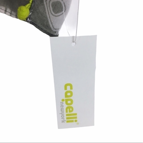 CAPELLI Scarf Ikat Pom Poms Neon Boho Southwestern Tribal Sheer Lightweight NWT - Picture 4 of 8